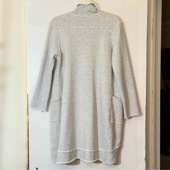 Coldwater Creek Duster Cardigan Sweater Lined Pocket Raw Hem - Picture 12 of 15